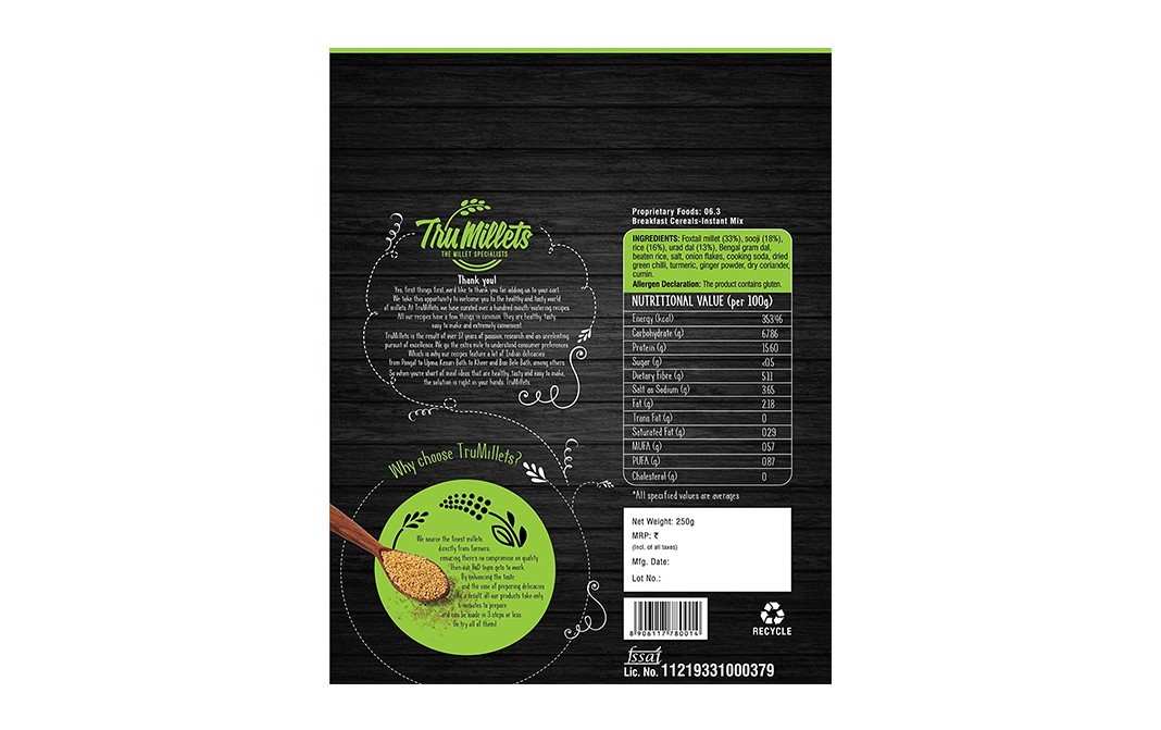 TruMillets Foxtail Millet Adai Dosa Mix    Box  250 grams